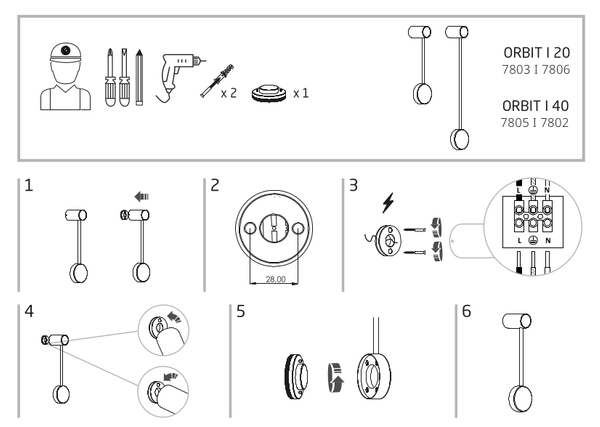Minimalistyczna LAMPA ścienna ORBIT 7802 Nowodvorski sufitowa oprawa do biura biała