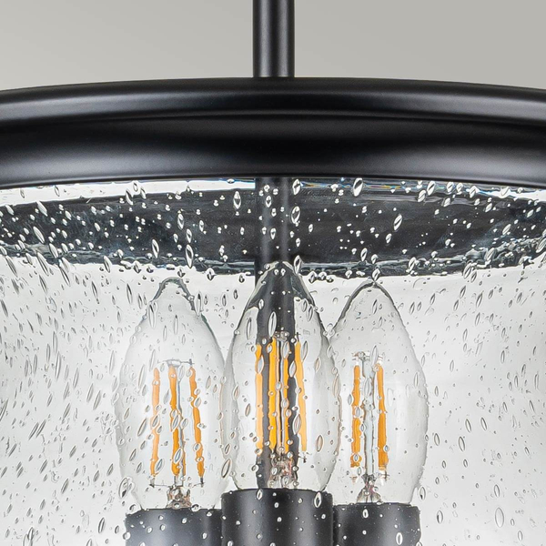 Retro lampa sufitowa Pickering Lane FE-PICKERING-LANE-SF-BLK Feiss czarny przezroczysty