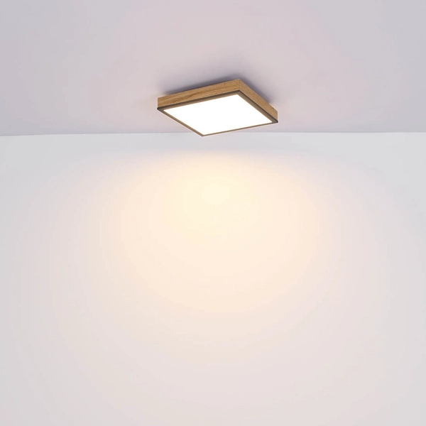 Drewniana LAMPA sufitowa DORO 416080WD1 Globo kwadratowy plafon LED 12W 3000K do sypialni drewno