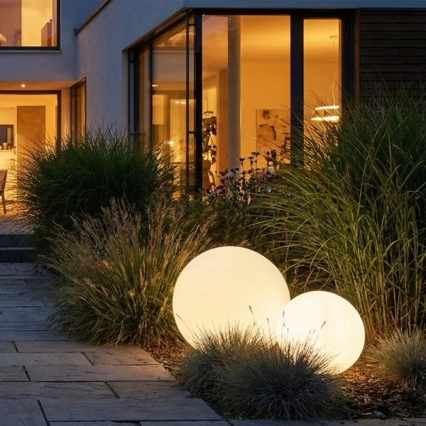 Zewnętrzna lampa kulista z wtyczką BALL MC30E LED 0,1W IP44 biała