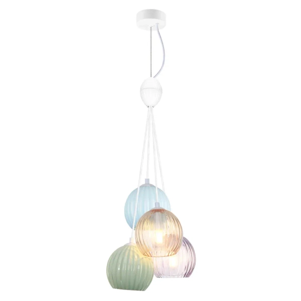 Szklana lampa wisząca do salonu Cases PND-94794-4B-MLTI nad stół kolorowa