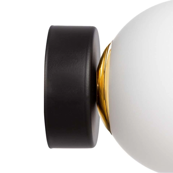 Kinkiet LAMPA ścienna ASTRA 20776102 Kaspa loftowa OPRAWA szklana kula czarna biała