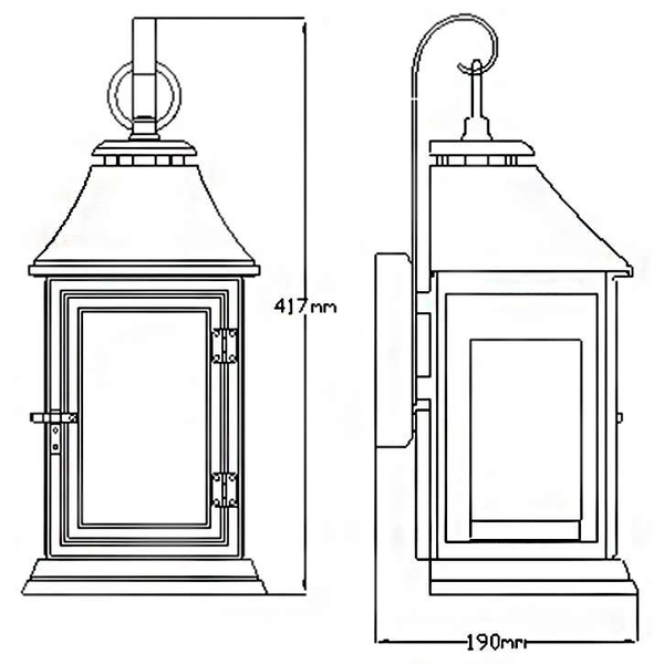 Zewnętrzna LAMPA elewacyjna Shepherd FE-SHEPHERD-2S Elstead FEISS ścienna OPRAWA ogrodowa klasyczna outdoor IP44 cynk przezroczysta