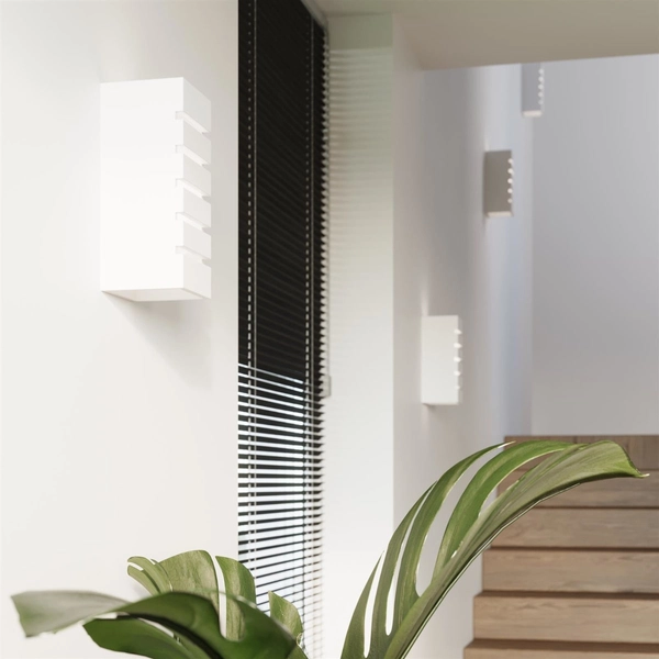 Ceramiczna lampa ścienna SL.0161 prostokątna do holu biała