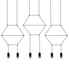 Geometryczna lampa zwisowa Linea XT100-6P Step tuby czarna