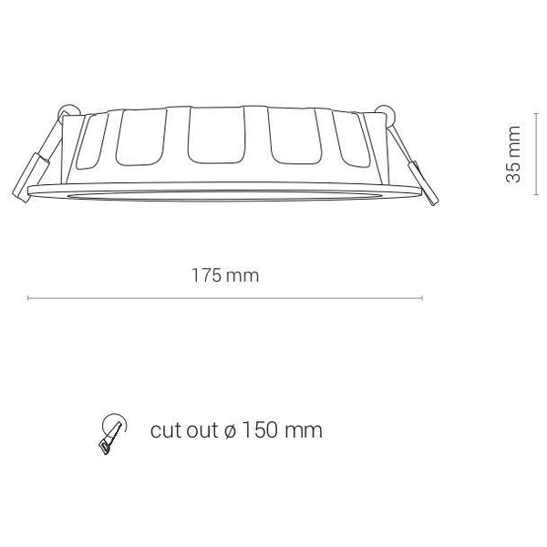 LAMPA sufitowa KOS 8777 Nowodvorski okrągła OPRAWA LED 16W 3000K wpust do łazienki IP44 biały