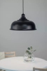 Industrialna lampa wisząca Port czarna okrągła do kuchni