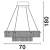 Szklana lampa wisząca Bajios LE43649 LED 72W 3000K czarna przezroczysta