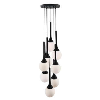 Kaskadowa lampa wisząca Jun 5171 Shilo łezki kule metalowa do salonu czarny