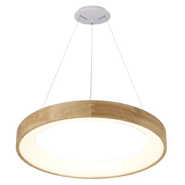 Okrągła lampa wisząca SILVAM AZ3344 Azzardo LED 30W 3000K drewniany