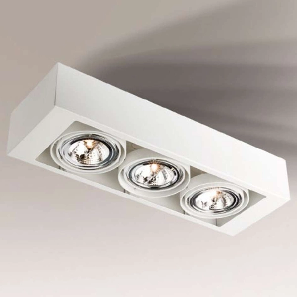 Plafon LAMPA sufitowa UTO 7109 Shilo metalowa OPRAWA prostokątna biała