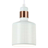Wisząca lampa ażurowa RESTENZA PND-2439-1-WH metalowy tuba biała miedziana