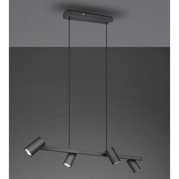 Wisząca lampa loftowa MARLEY 302400432 Trio regulowana tubki czarny