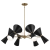 Wielopunktowy żyrandol Phix KL-PHIX-6-CBB na korytarz metalowy czarny