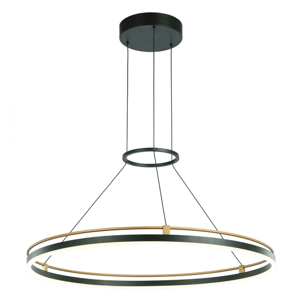 Okrągła lampa zwis Merlot PND-54638R-28W-3K-BK-GD Italux LED 28W 3000K złoty czarny