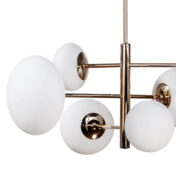 Molekułowa lampa zwisowa Omi 1197 Zumaline kulista biała złota