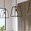 Industrialna lampa wisząca Fulton HK-FULTON-P metalowa mosiądz czarna