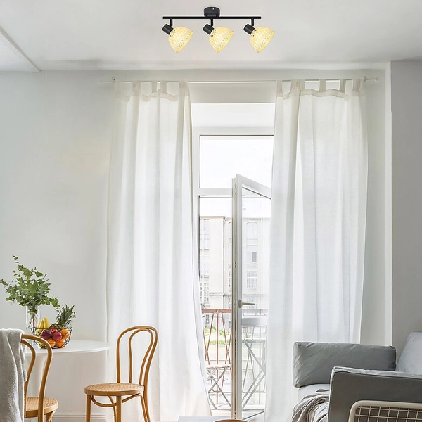 Ruchome reflektorki Rattan 3135 2-punktowa lampa natynkowa brązowa