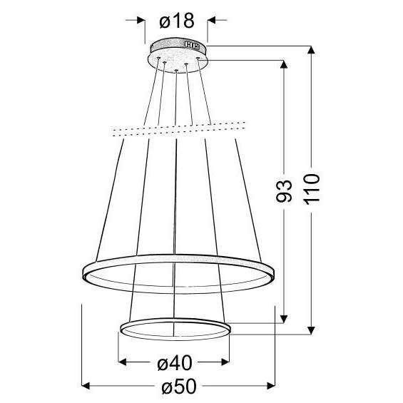 Wisząca lampa LUNE 32-64769 futurystyczna zwis LED 40W 4000K rings chrom