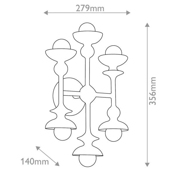 Świecznikowa lampa ścienna Cadence QN-CADENCE-6WB-WHT do salonu biały