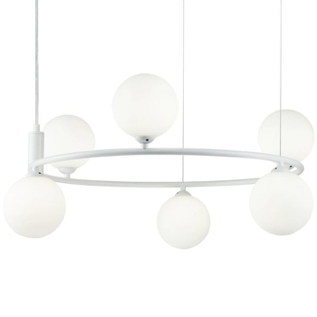 LAMPA wisząca RING MOD013PL-06W Maytoni modernistyczna OPRAWA metalowy ZWIS kule balls białe