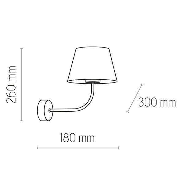 Klasyczny kinkiet do sypilani Chicago 4186 TK Lighting lniany abażur czarny
