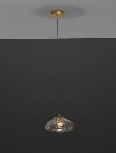 Wisząca lampa glamour NAYARIT LE42898 do salonu crystal złota