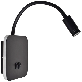 Kinkiet LAMPA ścienna BASE ML6352 Milagro metalowa OPRAWA regulowana LED 10W 4000K z portem USB czarna