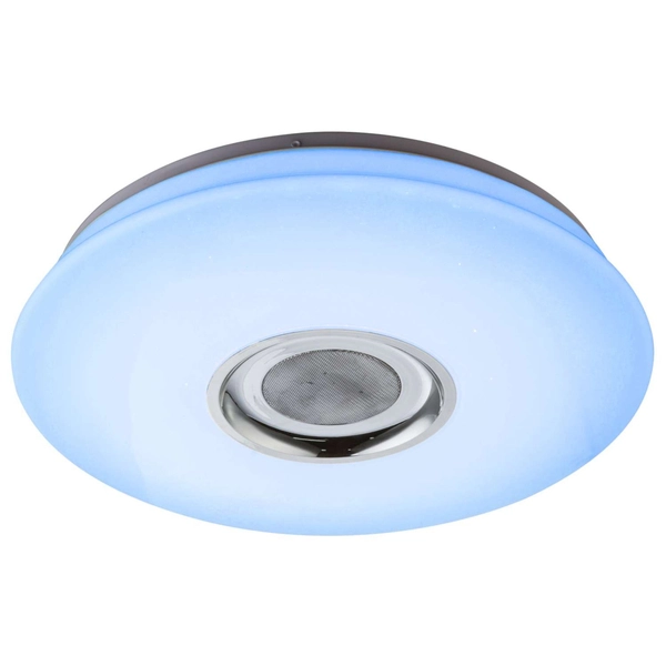 Plafon LAMPA sufitowa NICOLE 41329-18 Globo okrągła OPRAWA z efektem gwiazd LED RGB 24W głośnik bluetooth biała