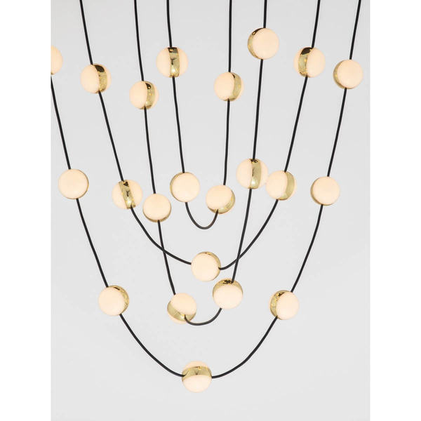 Zwisająca lampa do salonu CUTERVO LE44602 LED 102W 3000K balls czarna złota biała