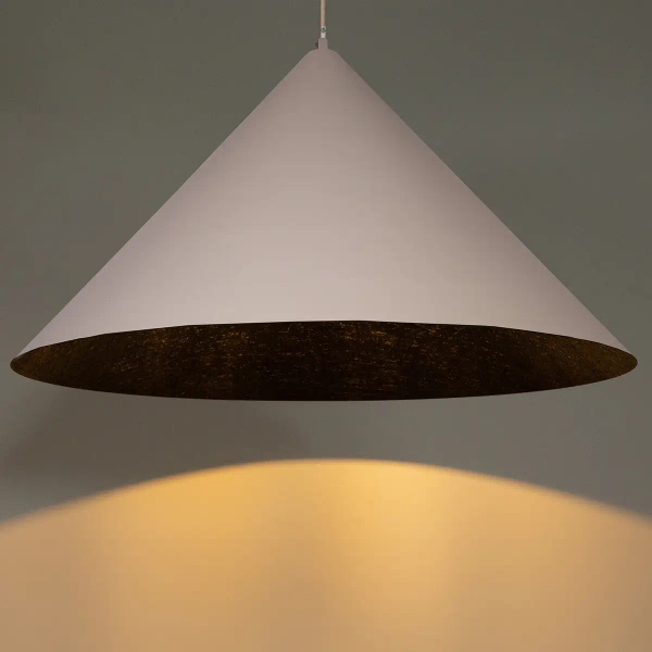 Metalowa lampa wisząca VESUVIO 41072 stożkowa beżowa czarna