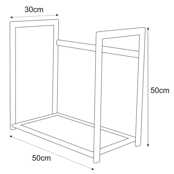 Zdobiony stojak na drewno Kaja Home KS-24 STOJAK LIŚĆ S metalowy czarny