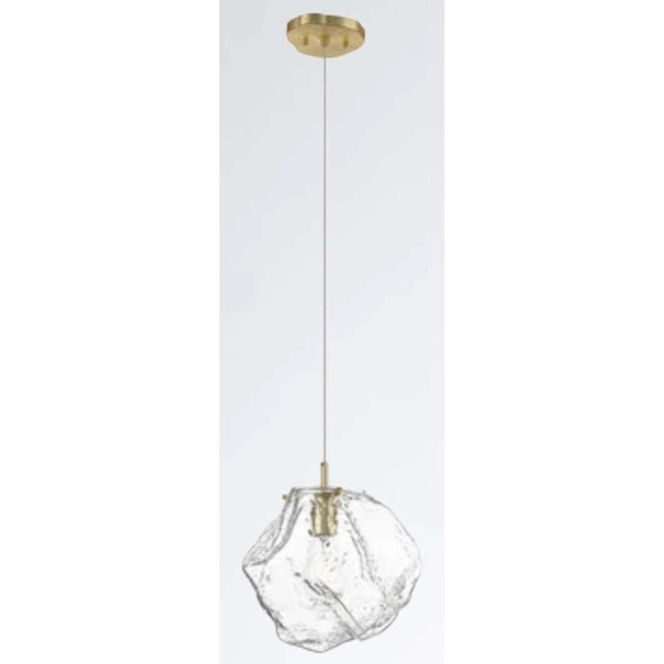 Wisząca lampa ROCK P0488-01B-U8AC szklana kamień złoty przezroczysty