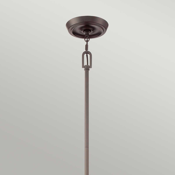 Szklana lampa wisząca Penn Station QZ-PENN-STATION-M-WT Quoizel przezroczysta brąz