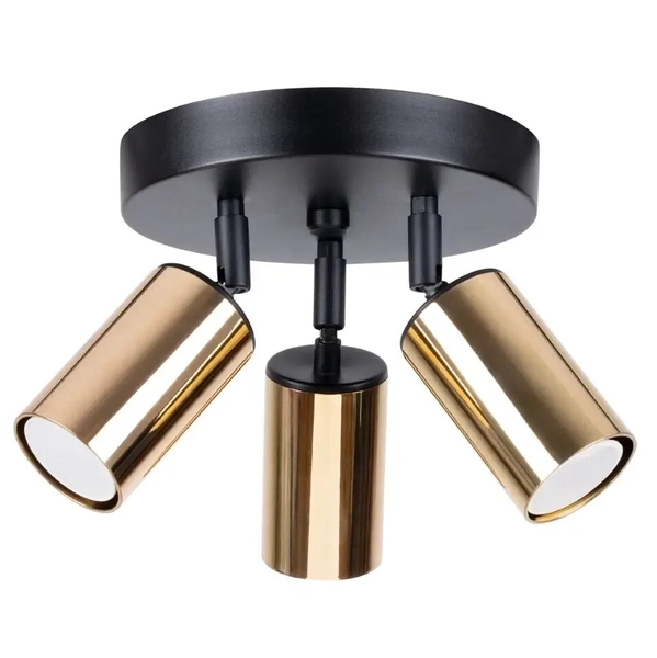 Lampa sufitowa Winx SL.1385 Sollux kuchenna tubki czarna złota