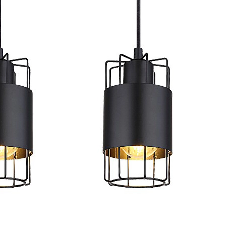 Wisząca lampa industrialna Dimitri 3126 na listwie do jadalni czarna