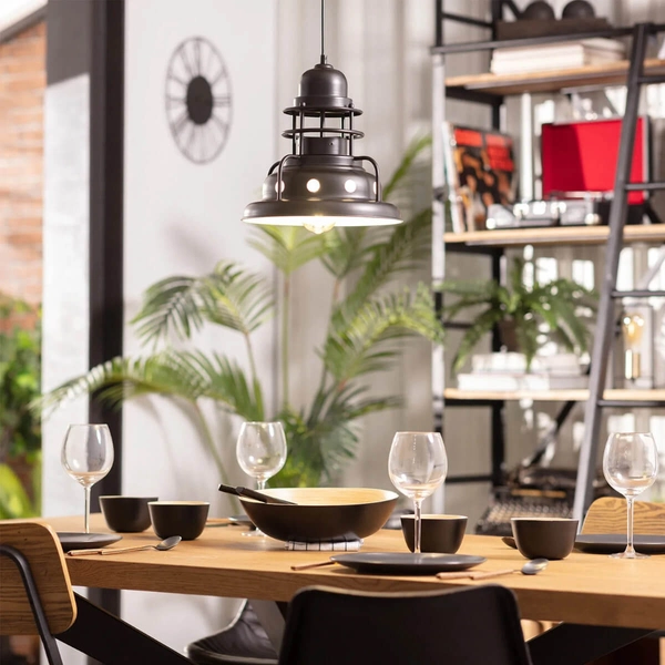 Industrialna lampa wisząca Retro ABR-RRG-E27 Abruzzo metalowa czarny