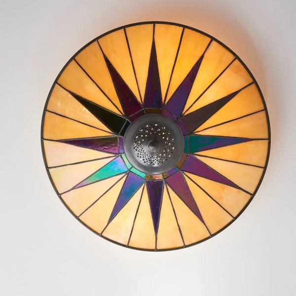 Szklana lampa sufitowa Dark star 70240 tiffany witraż do sypialni kolorowa