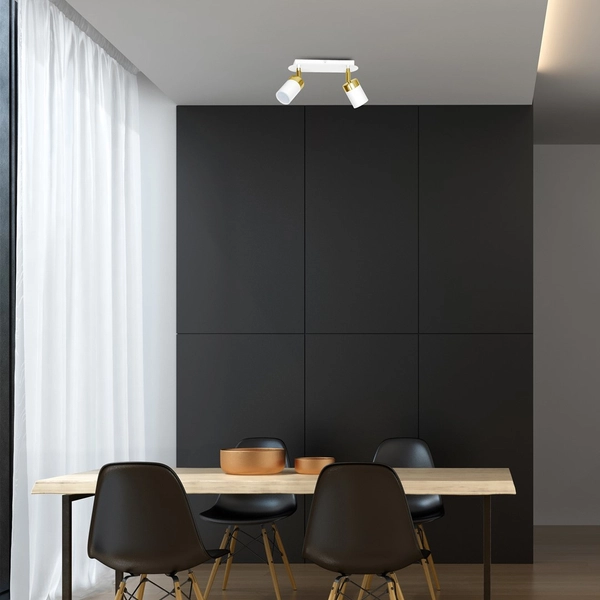 Reflektorowa LAMPA sufitowa JOKER MLP6129 Milagro metalowa OPRAWA plafon regulowane reflektorki białe złote