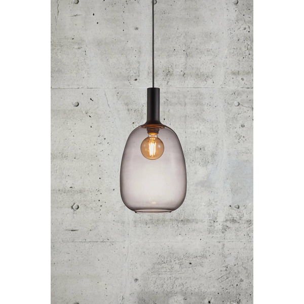 Wisząca lampa do jadalni Alton 47303047 szklana czarny przydymiony