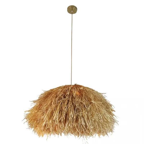 Wisząca lampa boho 23197 naturalna do jadalni brązowy złoty
