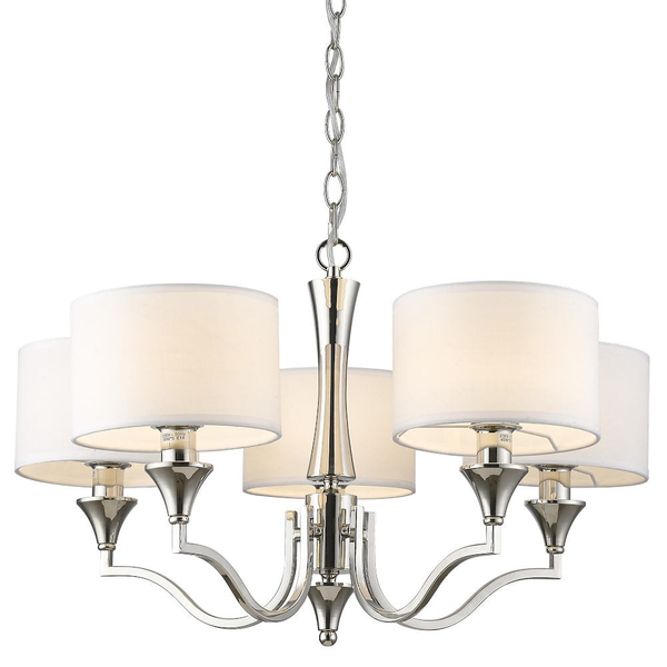 Klasyczna LAMPA wisząca WASHINGTON P05915WH Cosmolight abażurowy zwis na łańcuchu biały