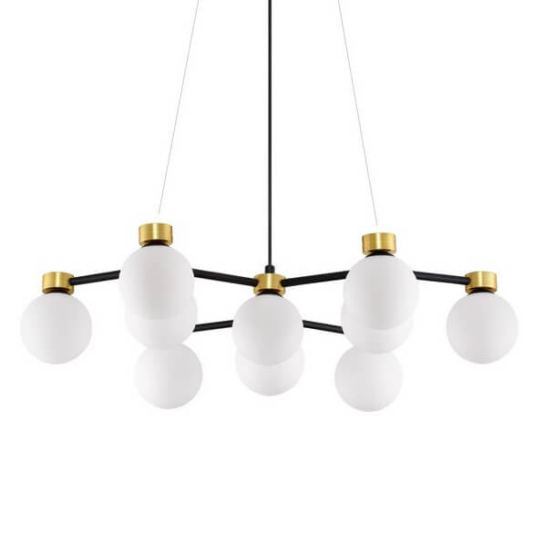 Kulista lampa wisząca do salonu CAMINOS LE44543 złoty czarny biały
