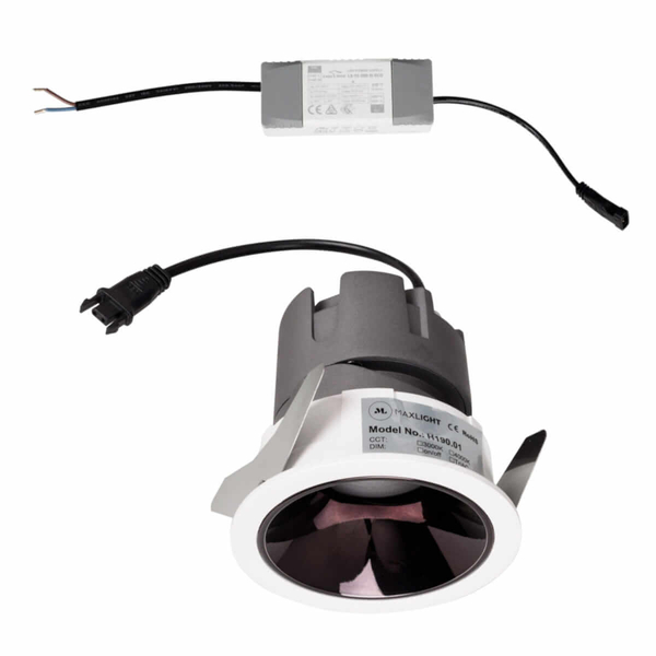 Sufitowy wpust SPILIO H190.01 + HM190 3000K + SPILIO HT190 DIM 10W 3000K