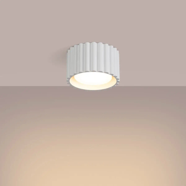 Ryflowana lampa sufitowa AURA SL.1782 do jadalni biała