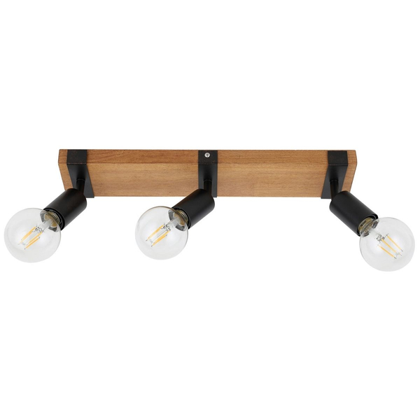 Potrójny reflektor Molini SPL-2079-3 Italux do salonu drewniany czarny