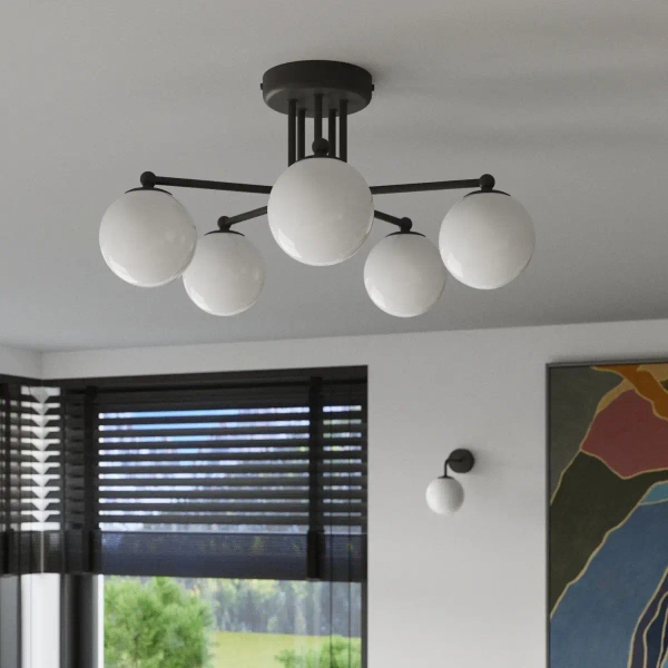 Kulista lampa sufitowa ASTRAL SL.1662 potrójna biała czarna