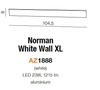 Nowoczesny kinkiet Norman LED 23W metalowa lampa biała