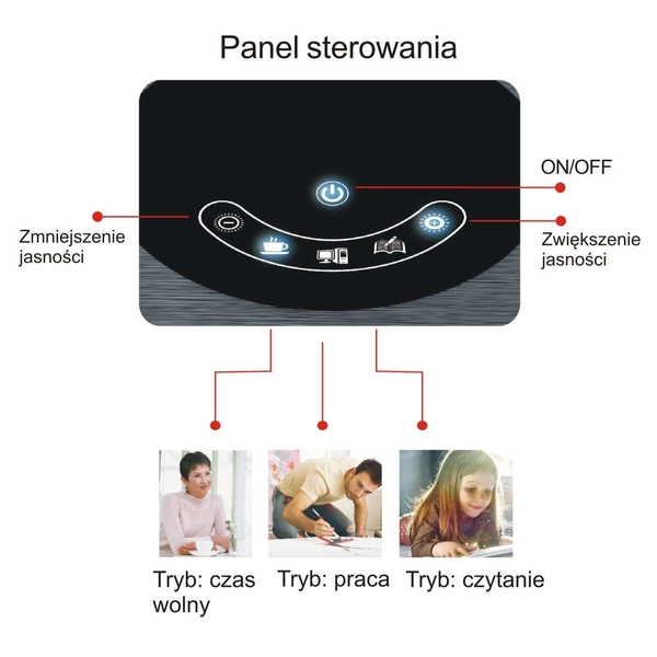 LAMPA biurkowa Alette K-BL1221 srebrny Kaja metalowa LAMPKA stołowa LED 10W 3000 - 6000K stojąca srebrna