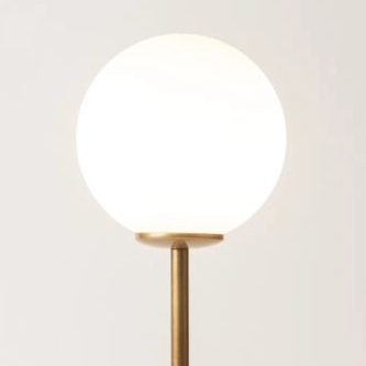 Lampka nocna kula Tes 33634 Sigma modernistyczna mleczny klosz złota